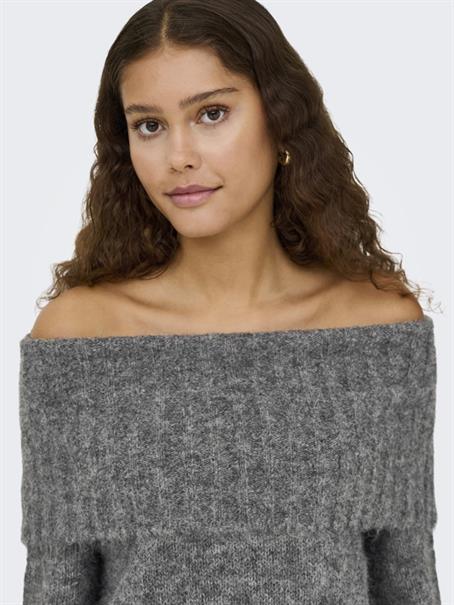ONLSHINE LS OFF SHOULDER CC KNT medium grey melange