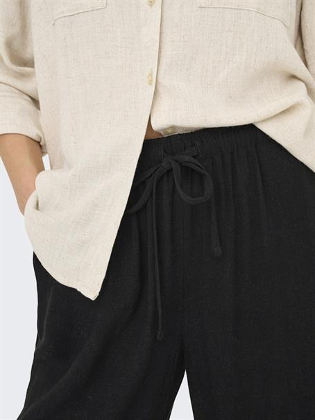 ONLSIESTA MW PULL-UP LINEN BL PNT NOOS black