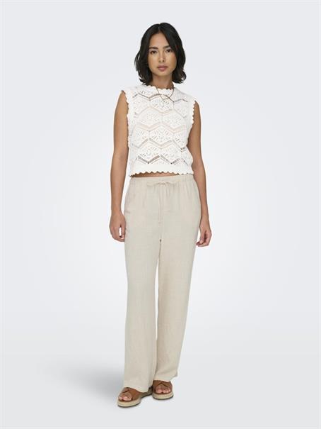 ONLSIESTA MW PULL-UP LINEN BL PNT NOOS moonbeam