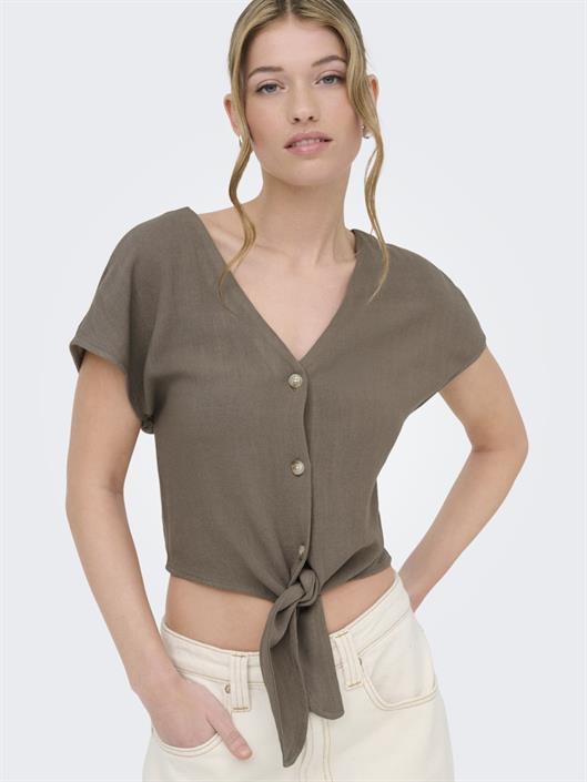 onlsiesta-ss-knot-lin-bl-shirt-pnt-noos-walnut