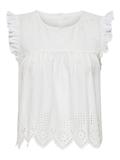 ONLSILLA LIFE S/L FRILL TOP WVN NOOS cloud dancer