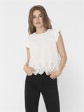 ONLSILLA LIFE S/L FRILL TOP WVN NOOS cloud dancer