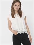 ONLSILLA LIFE S/L FRILL TOP WVN NOOS cloud dancer