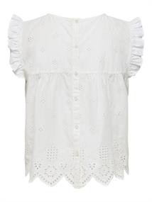 ONLSILLA LIFE S/L FRILL TOP WVN NOOS cloud dancer