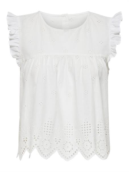 ONLSILLA LIFE S/L FRILL TOP WVN NOOS cloud dancer