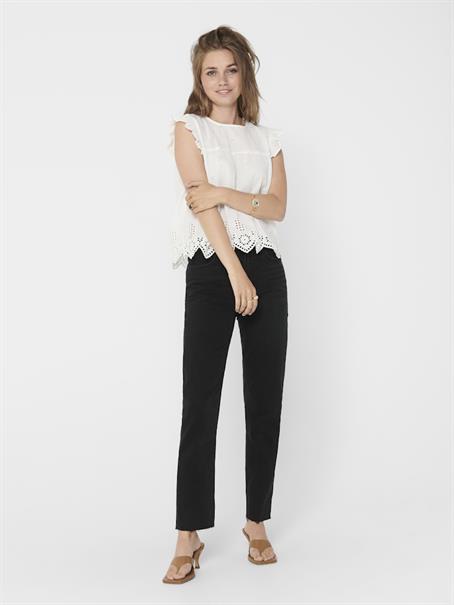 ONLSILLA LIFE S/L FRILL TOP WVN NOOS cloud dancer