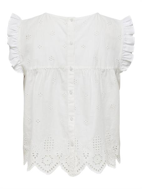 ONLSILLA LIFE S/L FRILL TOP WVN NOOS cloud dancer