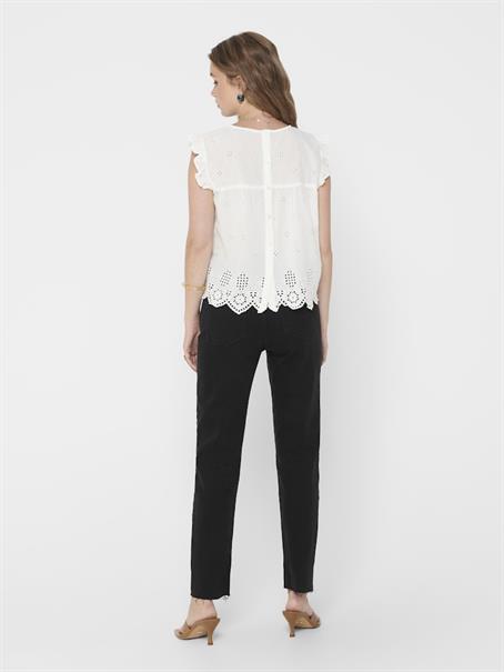 ONLSILLA LIFE S/L FRILL TOP WVN NOOS cloud dancer