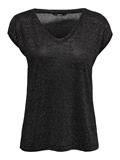 ONLSILVERY S/S V NECK LUREX TOP JRS NOOS black1