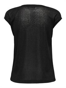 ONLSILVERY S/S V NECK LUREX TOP JRS NOOS black1