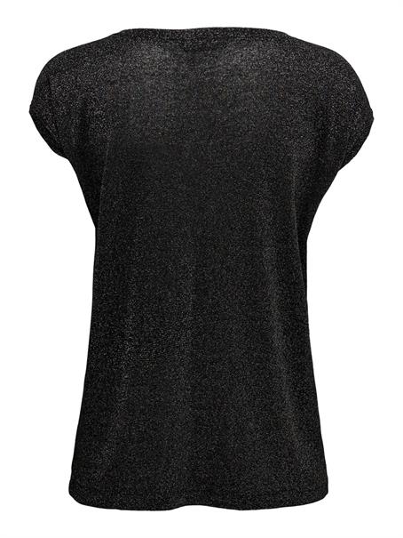 ONLSILVERY S/S V NECK LUREX TOP JRS NOOS black1