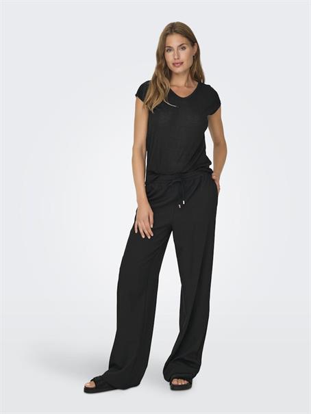 ONLSILVERY S/S V NECK LUREX TOP JRS NOOS black1