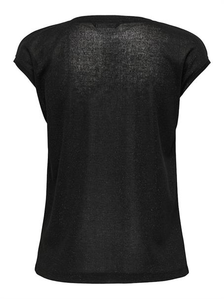 ONLSILVERY S/S V NECK LUREX TOP JRS NOOS black1
