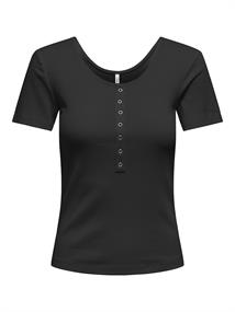 ONLSIMPLE LIFE S/S BUTTON TOP BOX JRS black