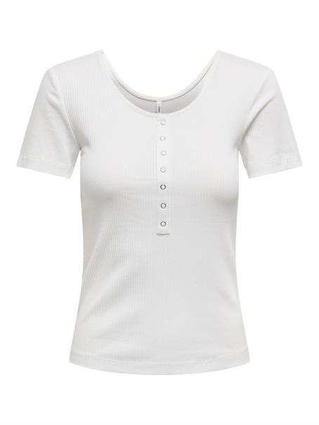 ONLSIMPLE LIFE S/S BUTTON TOP BOX JRS cloud dancer