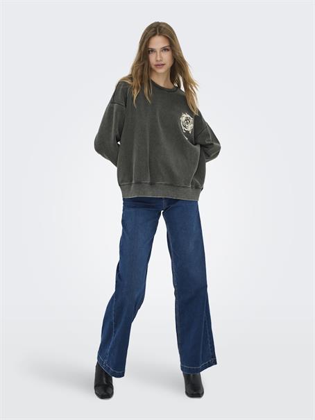 ONLSINNA L/S O-NECK PRINT BOX SWT black