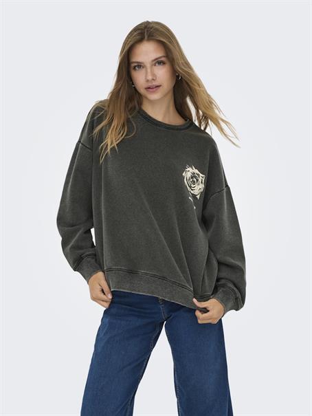 ONLSINNA L/S O-NECK PRINT BOX SWT black