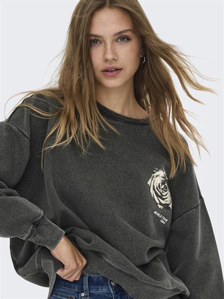 ONLSINNA L/S O-NECK PRINT BOX SWT black