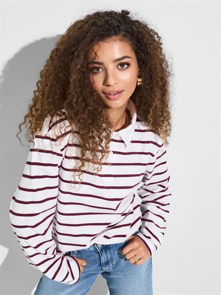 ONLSIRA L/S POLO JRS burgundy
