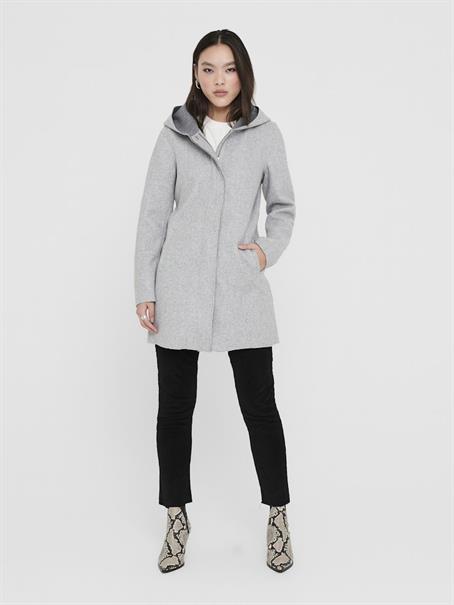 ONLSIRI BONDED HOOD COAT CC OTW light grey melange