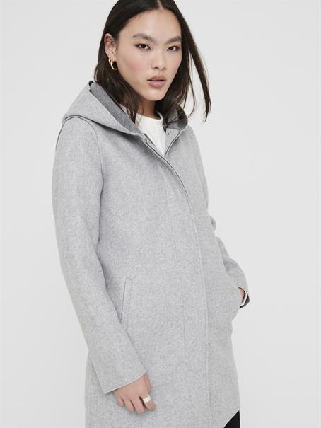 ONLSIRI BONDED HOOD COAT CC OTW light grey melange