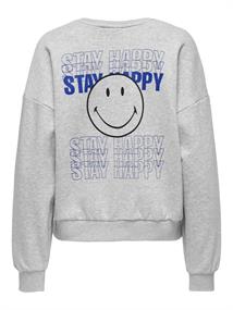 ONLSMILEY L/S O-NECK BOX SWT light grey melange