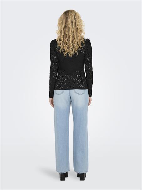ONLSMILLA L/S O-NECK PUFF TOP JRS black