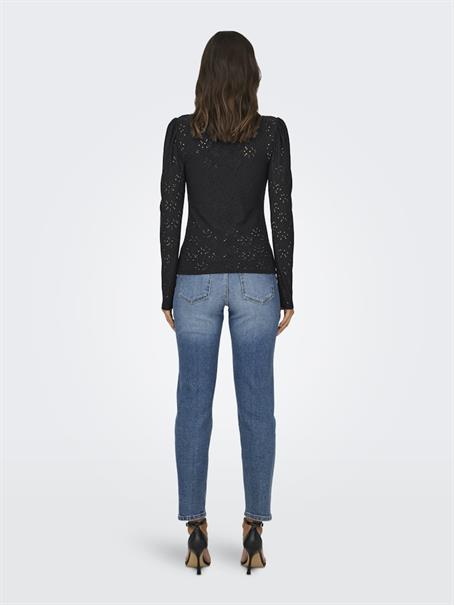 ONLSMILLA LIFE L/S PUFF TOP JRS black