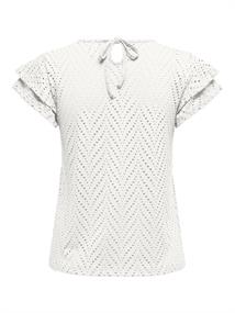 ONLSMILLA S/S O-NECK FRILL TOP JRS cloud dancer