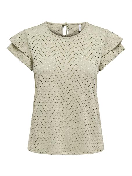 ONLSMILLA S/S O-NECK FRILL TOP JRS elm