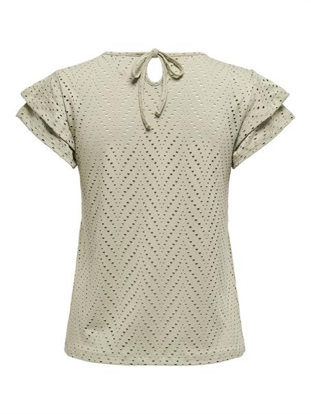 ONLSMILLA S/S O-NECK FRILL TOP JRS elm