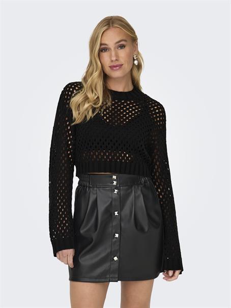 ONLSMILLA SHORT PULLOVER L/S KNT NOOS black