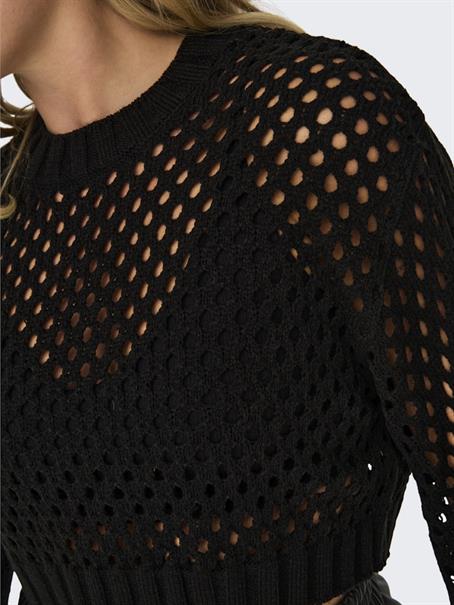 ONLSMILLA SHORT PULLOVER L/S KNT NOOS black