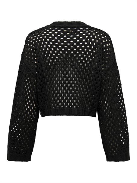 ONLSMILLA SHORT PULLOVER L/S KNT NOOS black