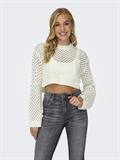 ONLSMILLA SHORT PULLOVER L/S KNT NOOS marshmallow