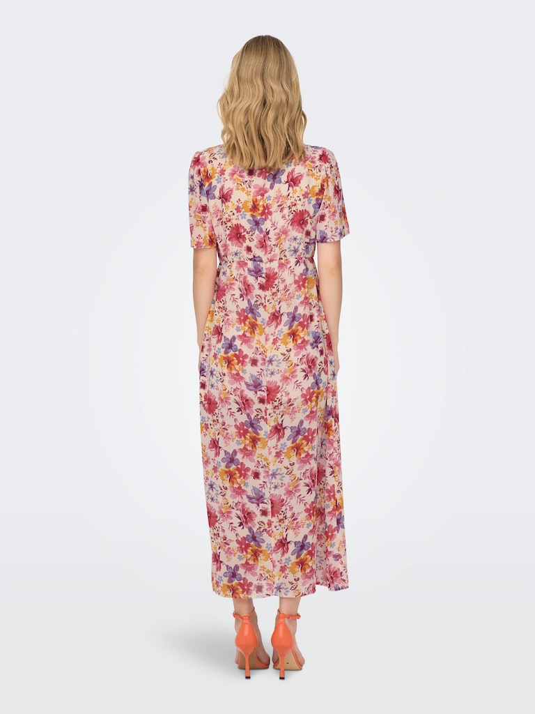 Only Damen Kleid ONLSTAR LIFE FIA S/S MAXI DRESS PTM camellia rose-star  summer flow bequem online kaufen bei