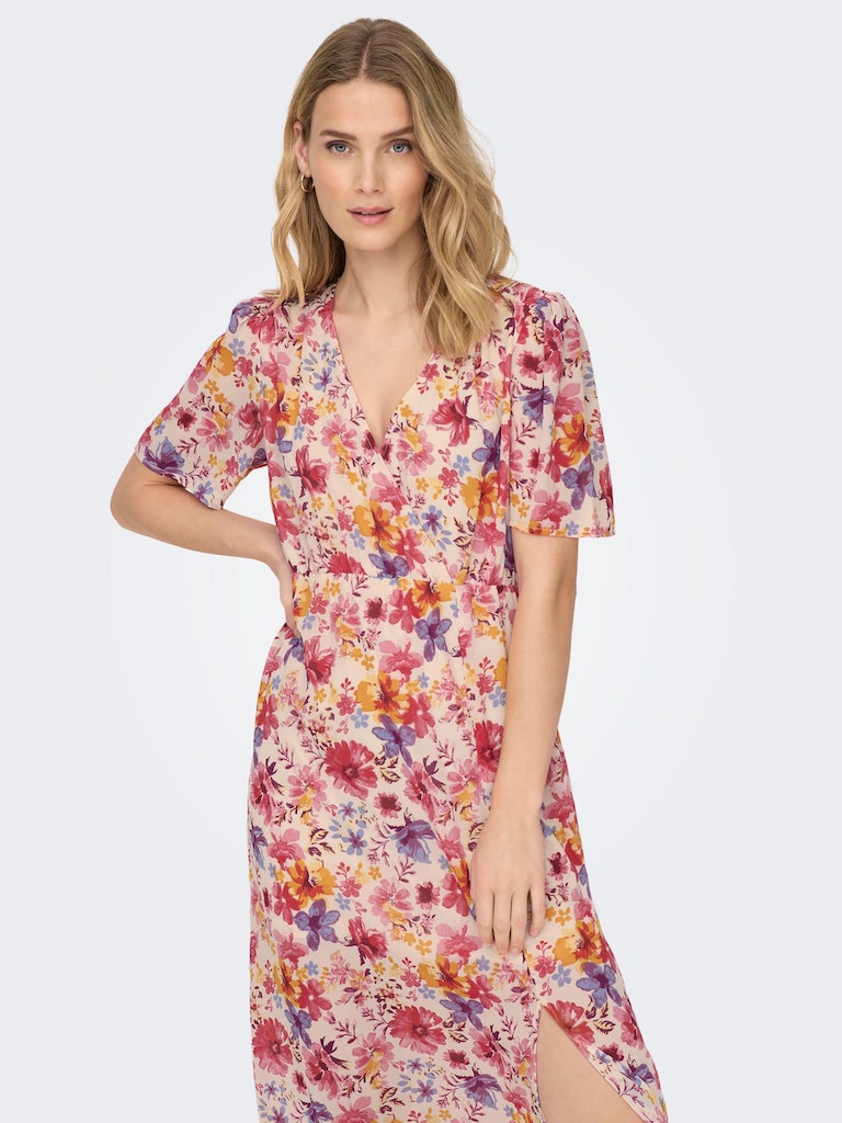 Only Damen Kleid ONLSTAR LIFE FIA S/S MAXI DRESS PTM camellia rose-star  summer flow bequem online kaufen bei | Sommerkleider