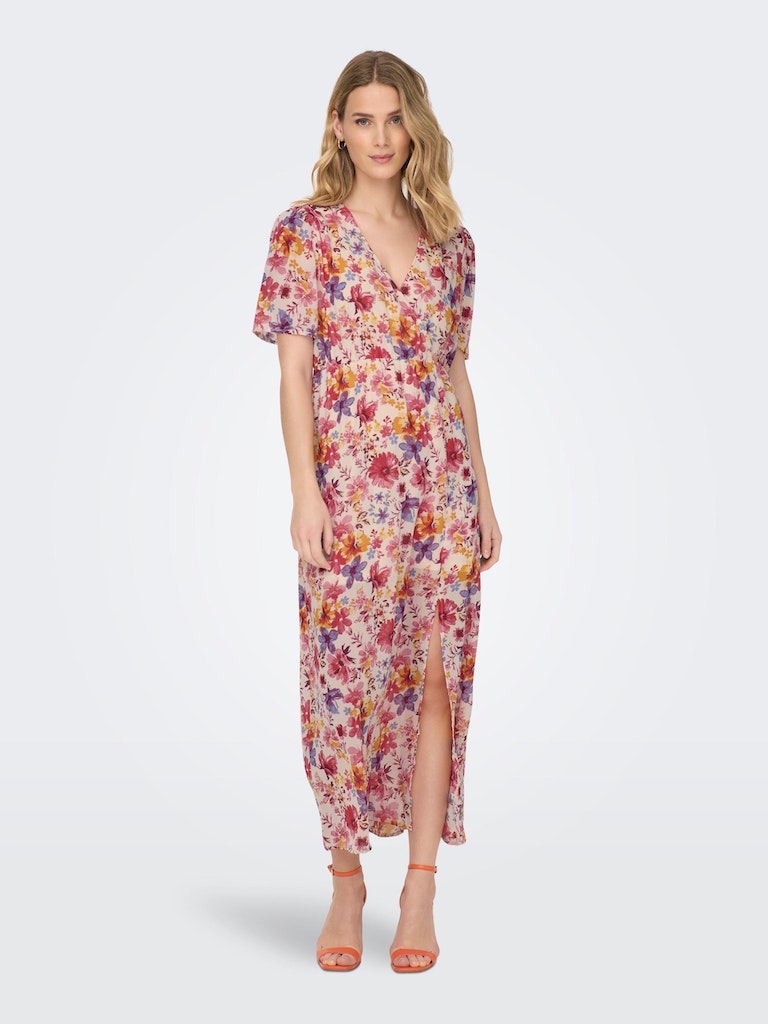 Only Damen Kleid ONLSTAR LIFE FIA S/S MAXI DRESS PTM camellia rose-star  summer flow bequem online kaufen bei