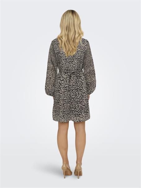 ONLSTAR LIFE L/S PLISSE SLEEVE DRESS WVN black