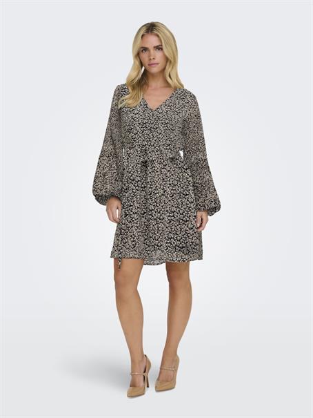 ONLSTAR LIFE L/S PLISSE SLEEVE DRESS WVN black
