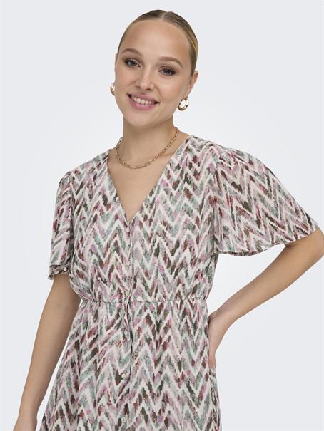 ONLSTAR LIFE S/S SLOANE DRESS PTM cloud dancer