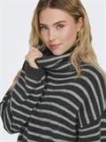 ONLTALIO LS STRIPE ROLLNECK DRESS BF KNT dark grey melange