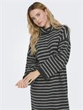 ONLTALIO LS STRIPE ROLLNECK DRESS BF KNT dark grey melange