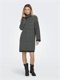 ONLTALIO LS STRIPE ROLLNECK DRESS BF KNT dark grey melange
