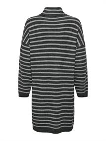 ONLTALIO LS STRIPE ROLLNECK DRESS BF KNT dark grey melange