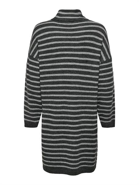 ONLTALIO LS STRIPE ROLLNECK DRESS BF KNT dark grey melange