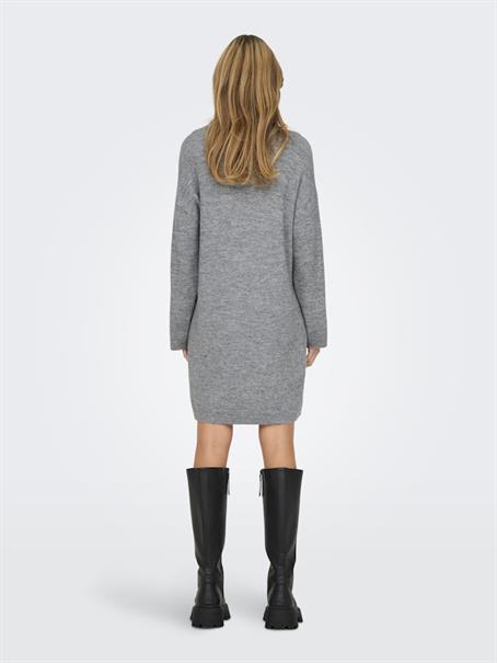 ONLTALIO LS STRIPE ROLLNECK DRESS BF KNT light grey melange