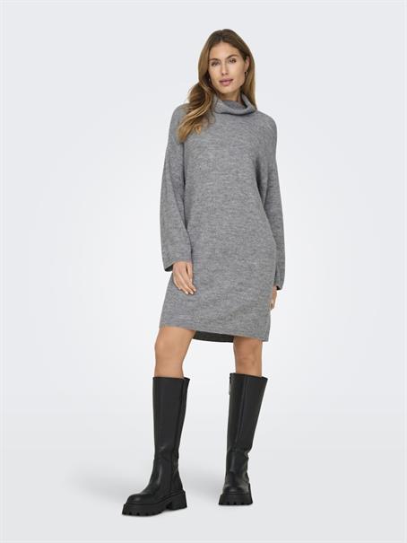 ONLTALIO LS STRIPE ROLLNECK DRESS BF KNT light grey melange