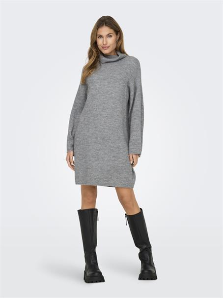 ONLTALIO LS STRIPE ROLLNECK DRESS BF KNT light grey melange