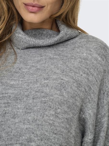 ONLTALIO LS STRIPE ROLLNECK DRESS BF KNT light grey melange